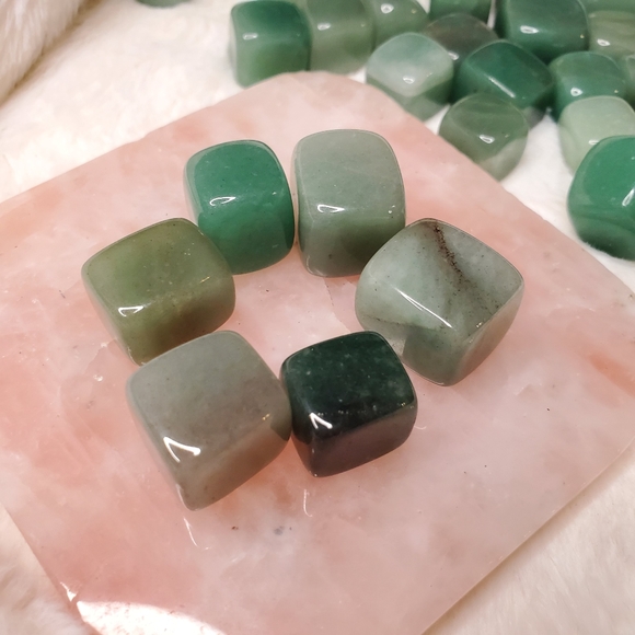 Other - Set of 6 Green Aventurine Cubes